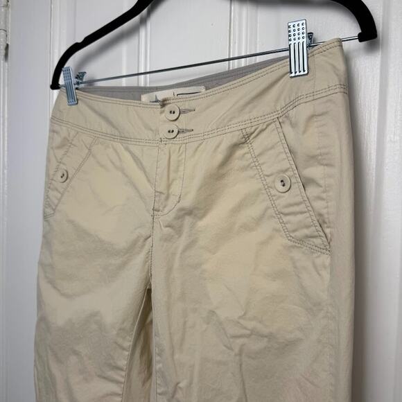 Converse One Star Pants Womens 4 Khaki Cotton Flare Low Rise Y2K Skater Tan - Picture 2 of 9